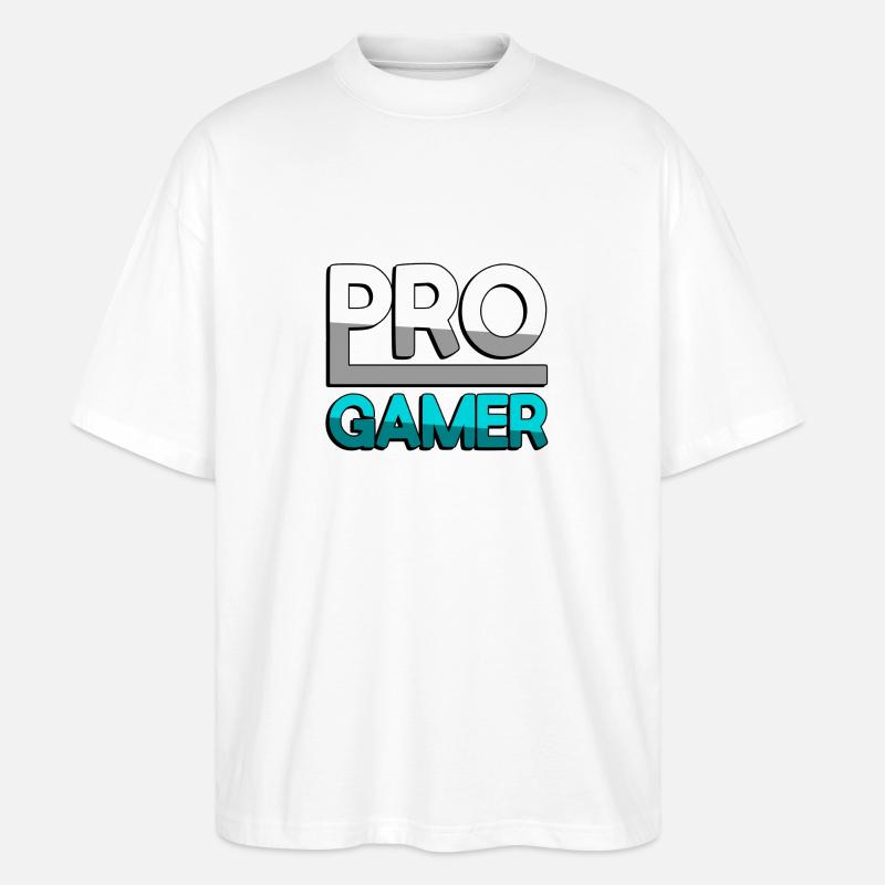 PRO GAMER (Türkis) - Gaming - Stanley/Stella Oversized Unisex Bio T-Shirt Blaster 2.0 - Weiß