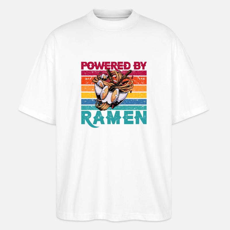 Propulsé par Ramen - T-shirt bio Blaster 2.0 coupe oversize Stanley/Stella Unisexe - blanc
