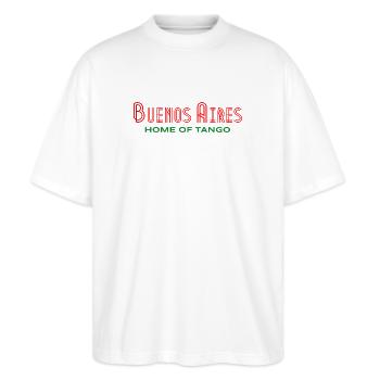 Buenos Aires, berceau du tango - - T-shirt bio Blaster 2.0 coupe oversize Stanley/Stella Unisexe - blanc - Devant - Alina (178cm) & Michal (187cm)