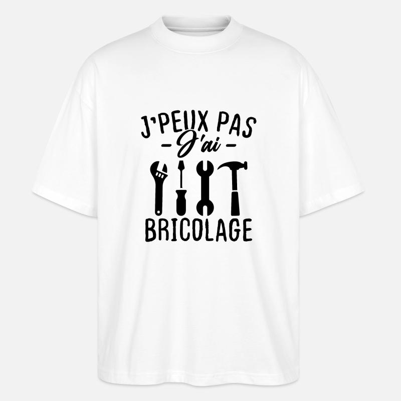 J'peux pas J'ai bricolage - T-shirt bio Blaster 2.0 coupe oversize Stanley/Stella Unisexe - blanc