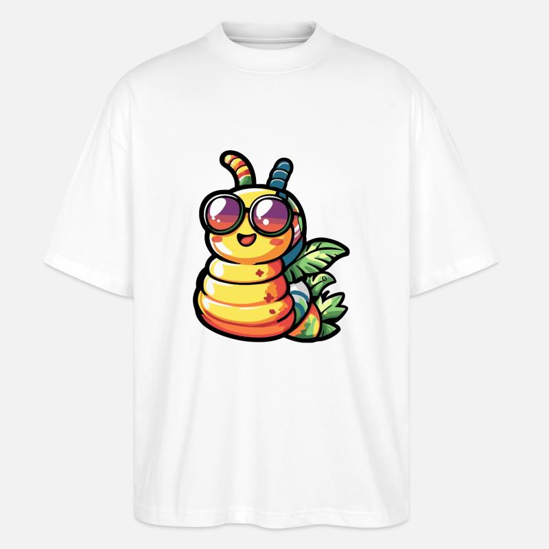 Wurm Comic Urlaub - Stanley/Stella Oversized Unisex Bio T-Shirt Blaster 2.0 - Weiß
