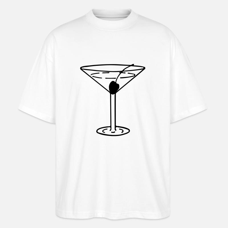 Martini mit Olive - Stanley/Stella Oversized Unisex Bio T-Shirt Blaster 2.0 - Weiß