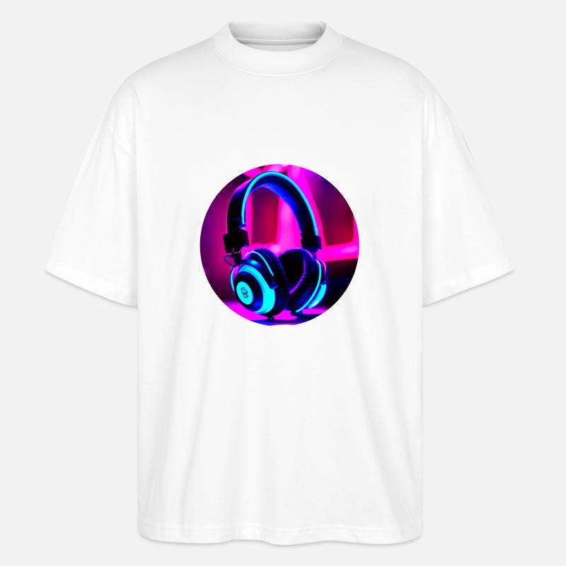 Neon-Kopfhörer - Stanley/Stella Oversized Unisex Bio T-Shirt Blaster 2.0 - Weiß