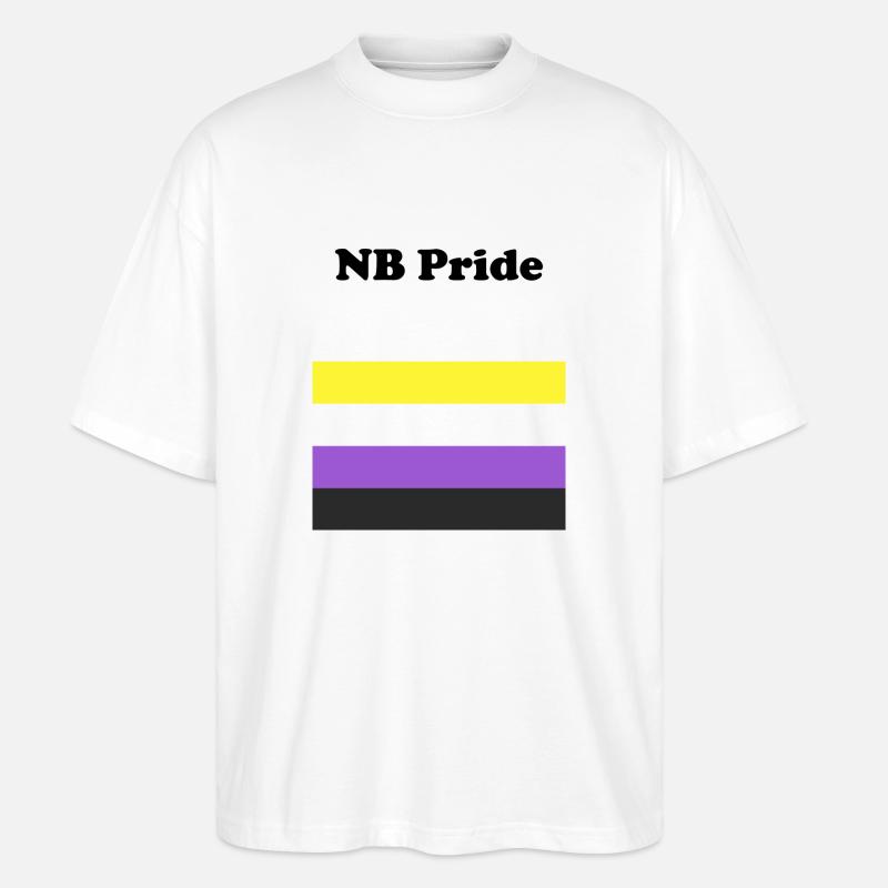 Non Binary NB Pride - Stanley/Stella Oversized Unisex Organic T-shirt Blaster 2.0 - white