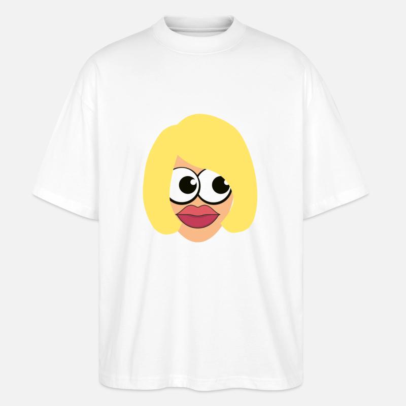 Blonde Frau mit Make-up - Stanley/Stella Oversized Unisex Bio T-Shirt Blaster 2.0 - Weiß