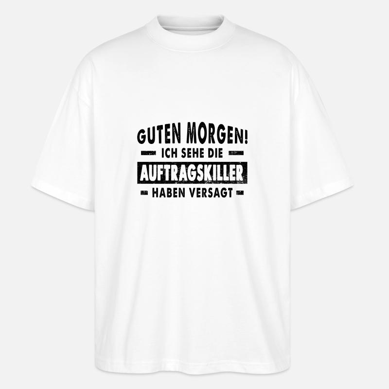 Auftragskiller-black - Stanley/Stella Oversized Unisex Bio T-Shirt Blaster 2.0 - Weiß