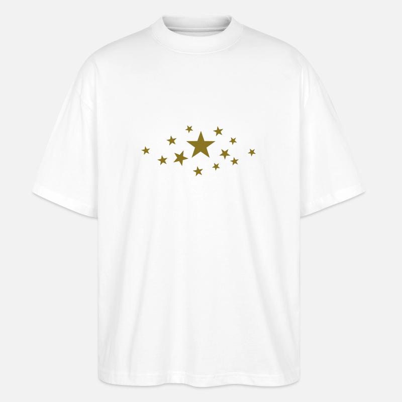 Sterne - Stanley/Stella Oversized Unisex Bio T-Shirt Blaster 2.0 - Weiß