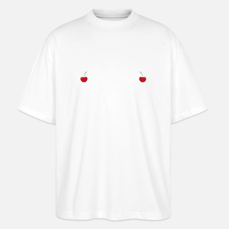 Cherry - Stanley/Stella Oversized Unisex Organic T-shirt Blaster 2.0 - white