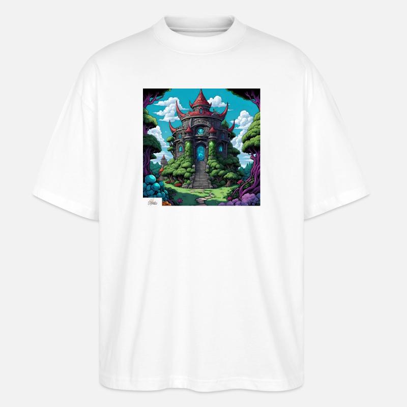 Tempel im Comic-Stil - Stanley/Stella Oversized Unisex Bio T-Shirt Blaster 2.0 - Weiß