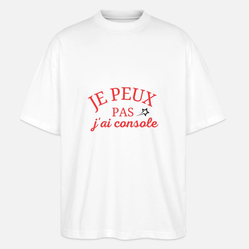 je peux pas j'ai console - T-shirt bio Blaster 2.0 coupe oversize Stanley/Stella Unisexe - blanc