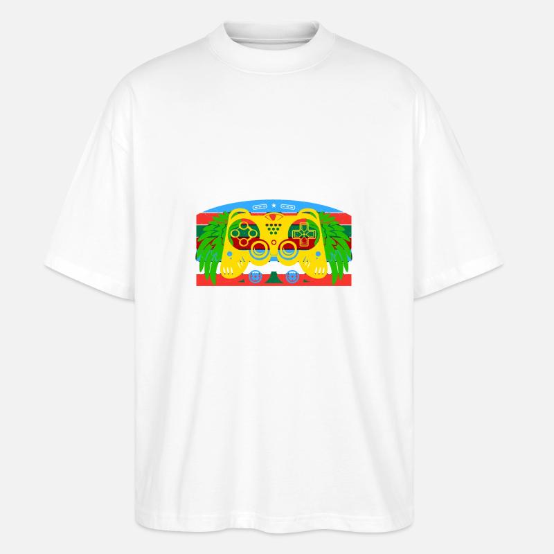 Vintage Retro Gaming Controller - Stanley/Stella Oversized Unisex Bio T-Shirt Blaster 2.0 - Weiß