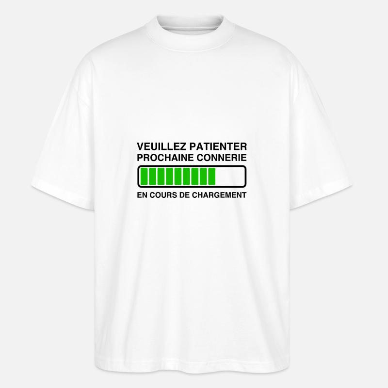 Please Wait Next in progress - Stanley/Stella Oversized Unisex Organic T-shirt Blaster 2.0 - white