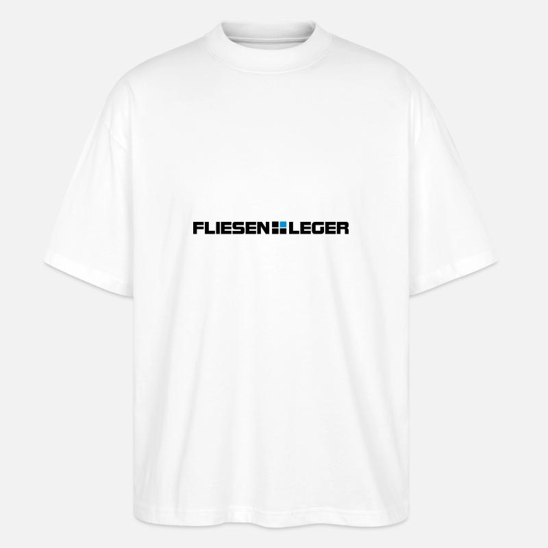 fliesenleger, fliesen, handwerker - Stanley/Stella Oversized Unisex Bio T-Shirt Blaster 2.0 - Weiß