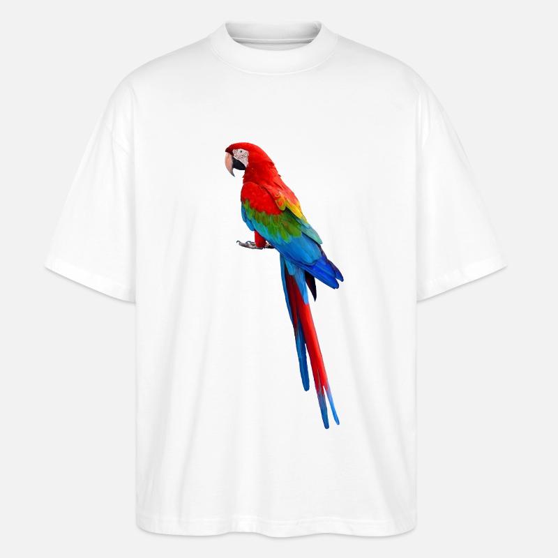 Papagei - Stanley/Stella Oversized Unisex Bio T-Shirt Blaster 2.0 - Weiß