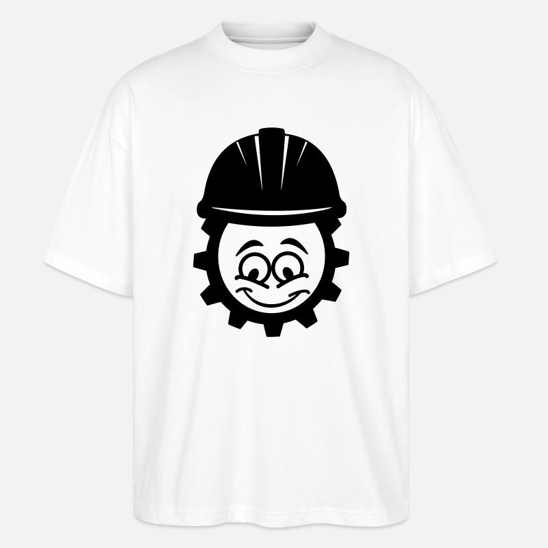 Mechaniker mit Helm - Stanley/Stella Oversized Unisex Bio T-Shirt Blaster 2.0 - Weiß