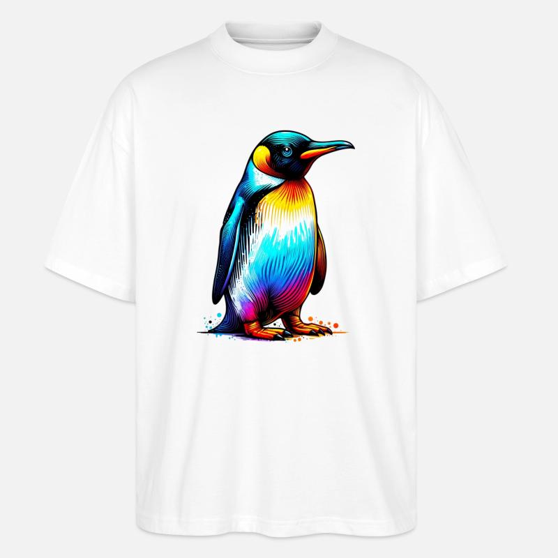 Pinguin - Stanley/Stella Oversized Unisex Bio T-Shirt Blaster 2.0 - Weiß