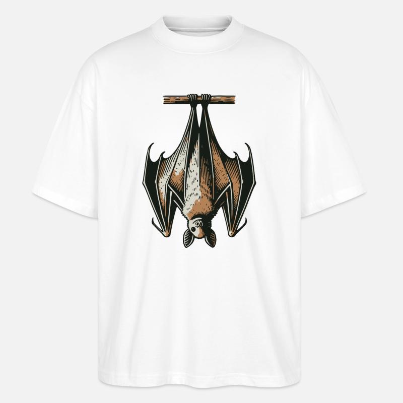 Fledermaus - Stanley/Stella Oversized Unisex Bio T-Shirt Blaster 2.0 - Weiß