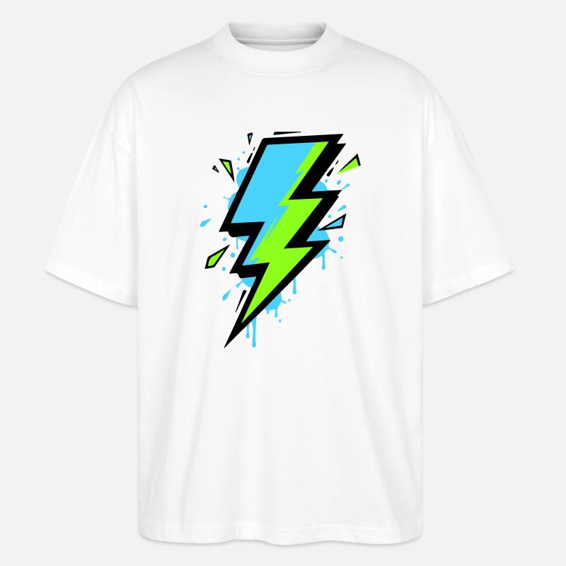 Rayon de l’électricité moderne - T-shirt bio Blaster 2.0 coupe oversize Stanley/Stella Unisexe - blanc