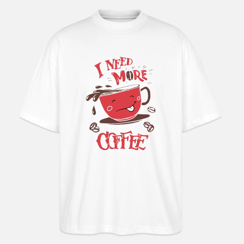Mehr Kaffee Bitte - Stanley/Stella Oversized Unisex Bio T-Shirt Blaster 2.0 - Weiß