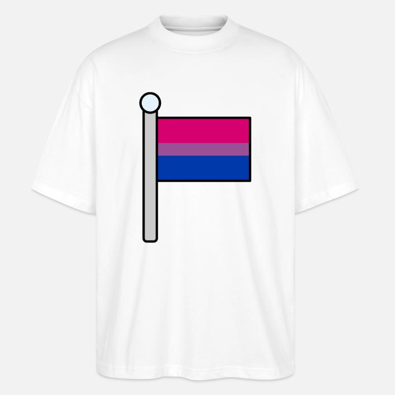 Bisexuelle Pride-Flagge - Stanley/Stella Oversized Unisex Bio T-Shirt Blaster 2.0 - Weiß