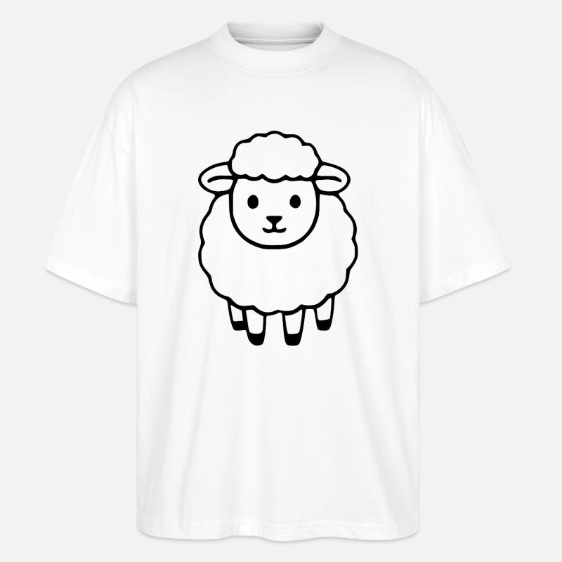 Schaf Schäfchen Lamm - Stanley/Stella Oversized Unisex Bio T-Shirt Blaster 2.0 - Weiß