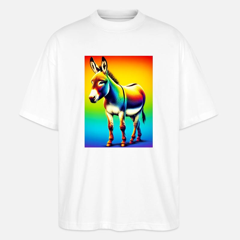 Esel-Maultier - Stanley/Stella Oversized Unisex Bio T-Shirt Blaster 2.0 - Weiß
