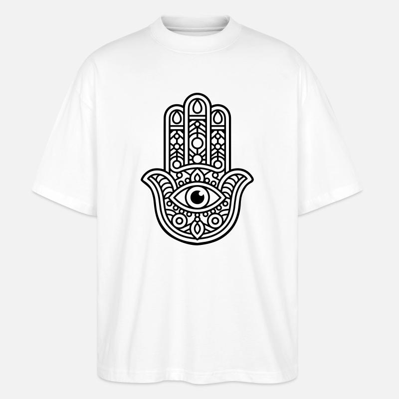 Panneau Hamsa - T-shirt bio Blaster 2.0 coupe oversize Stanley/Stella Unisexe - blanc