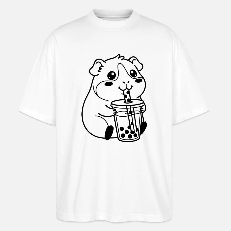 Bubble Tea pour hamster - T-shirt bio Blaster 2.0 coupe oversize Stanley/Stella Unisexe - blanc