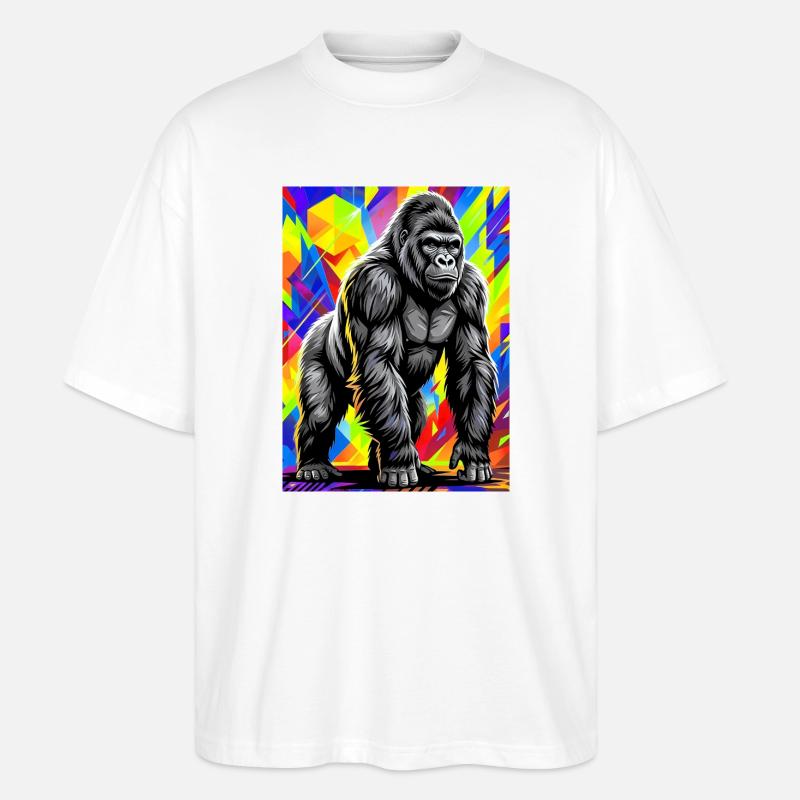 Gorilla - Stanley/Stella Oversized Unisex Bio T-Shirt Blaster 2.0 - Weiß