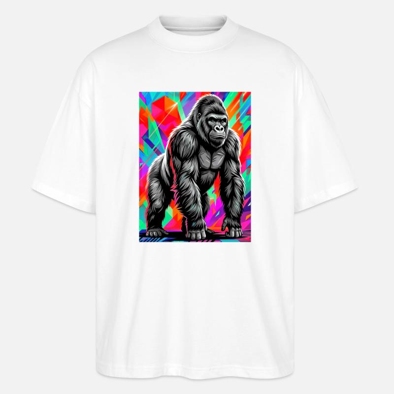 Gorilla - Stanley/Stella Oversized Unisex Bio T-Shirt Blaster 2.0 - Weiß