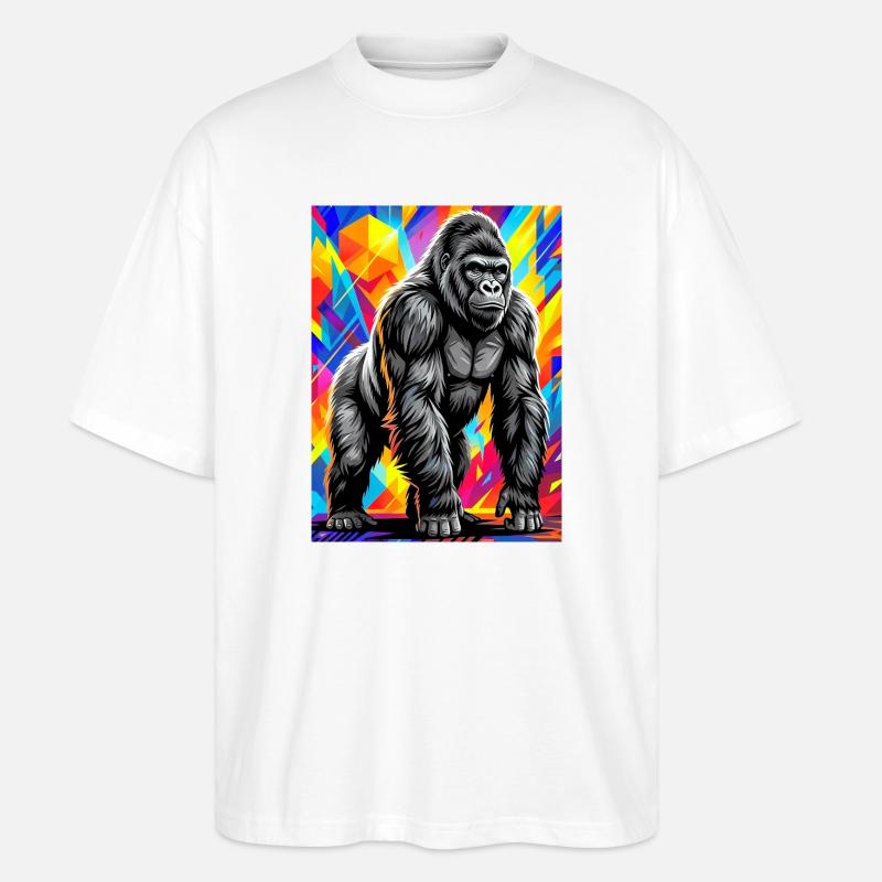 Gorilla - Stanley/Stella Oversized Unisex Bio T-Shirt Blaster 2.0 - Weiß