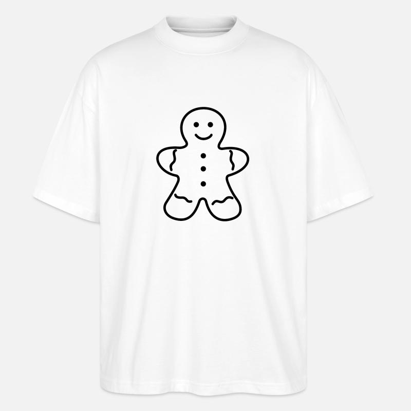 Gingerbread Man, Gingerbread Snacking - Stanley/Stella Oversized Unisex Organic T-shirt Blaster 2.0 - white