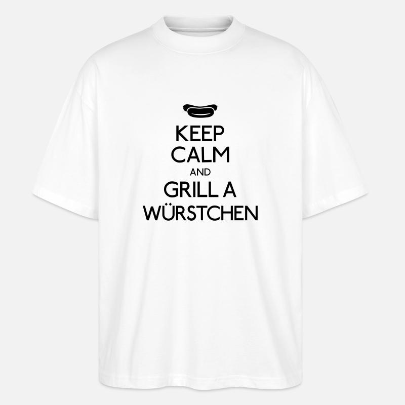 Keep Calm Bratwurst - Stanley/Stella Oversized Unisex Bio T-Shirt Blaster 2.0 - Weiß