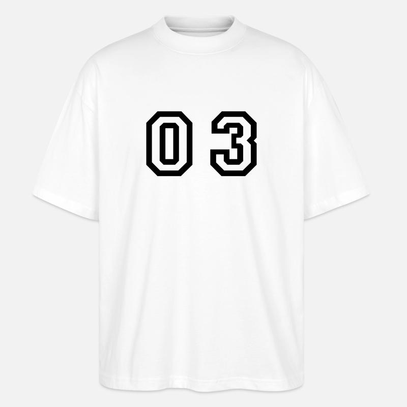 Nummer - 03 - null drei - Stanley/Stella Oversized Unisex Bio T-Shirt Blaster 2.0 - Weiß