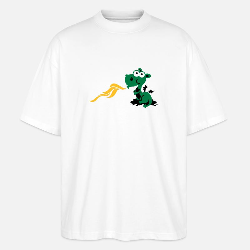 dragon spits fire - T-shirt bio Blaster 2.0 coupe oversize Stanley/Stella Unisexe - blanc