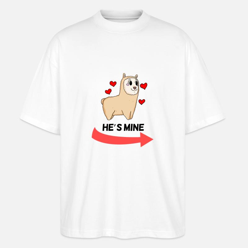 He is Mine - Partnerlook 1 - T-shirt bio Blaster 2.0 coupe oversize Stanley/Stella Unisexe - blanc