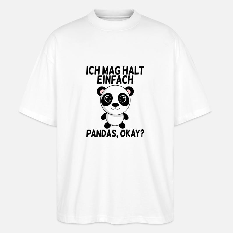 Ich mag Pandas - Stanley/Stella Oversized Unisex Bio T-Shirt Blaster 2.0 - Weiß