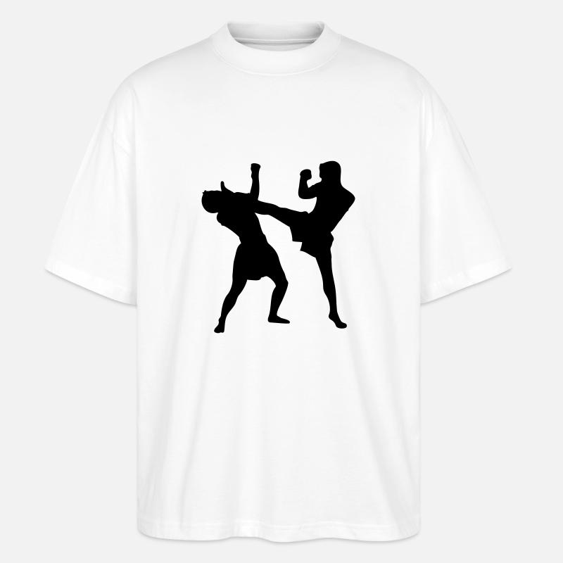 Thaiboxen - Stanley/Stella Oversized Unisex Bio T-Shirt Blaster 2.0 - Weiß