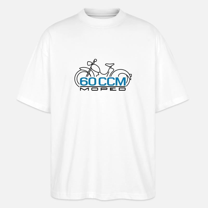 Moped SR2 60 ccm Emblem - Stanley/Stella Oversized Unisex Bio T-Shirt Blaster 2.0 - Weiß