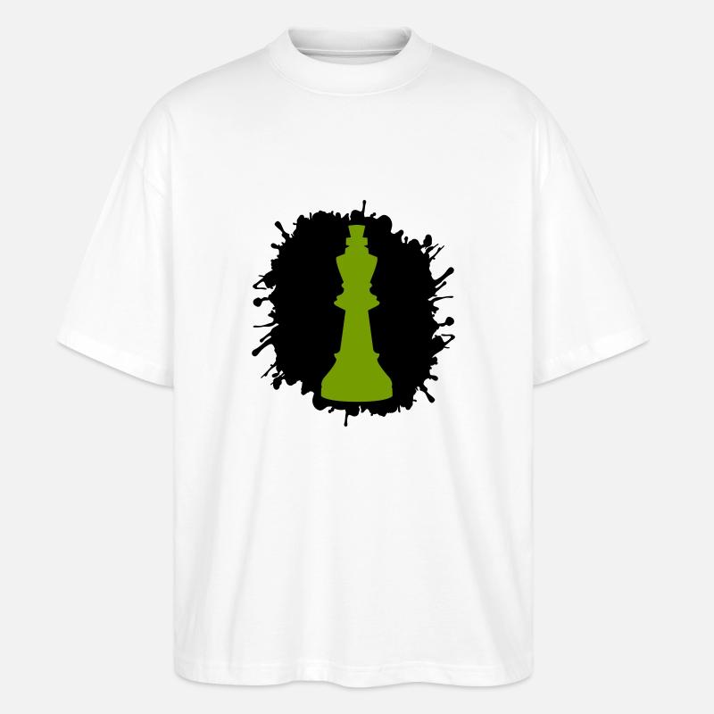 Roi des échecs éclaboussures - T-shirt bio Blaster 2.0 coupe oversize Stanley/Stella Unisexe - blanc