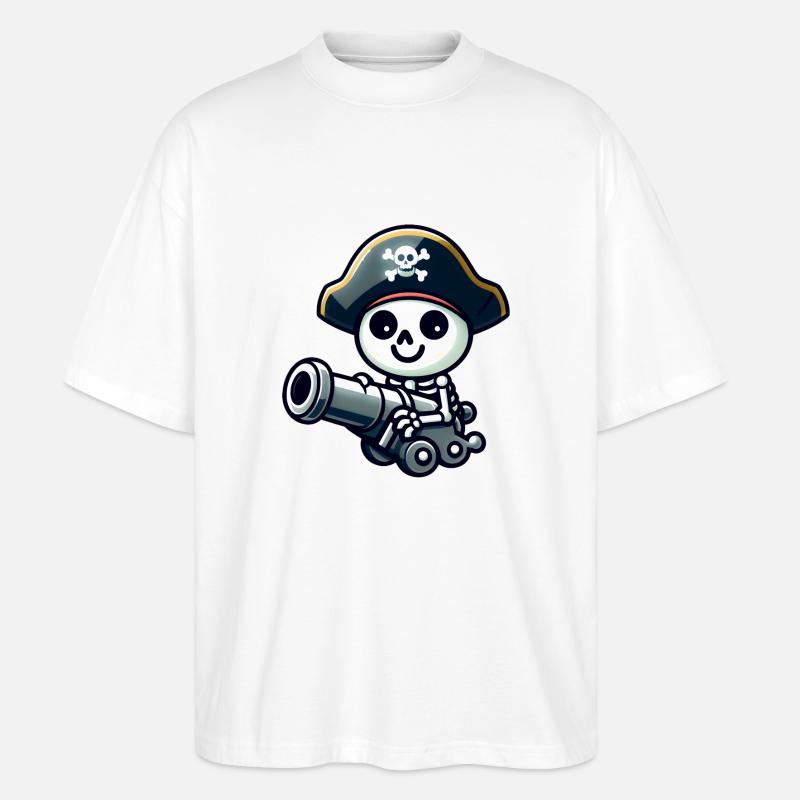 Piratenschädel - Skelett Schatz - Stanley/Stella Oversized Unisex Bio T-Shirt Blaster 2.0 - Weiß