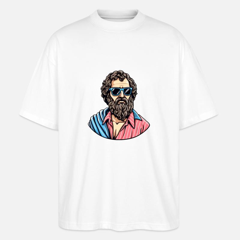 Lässiger cooler Philosophen-Look - Stanley/Stella Oversized Unisex Bio T-Shirt Blaster 2.0 - Weiß