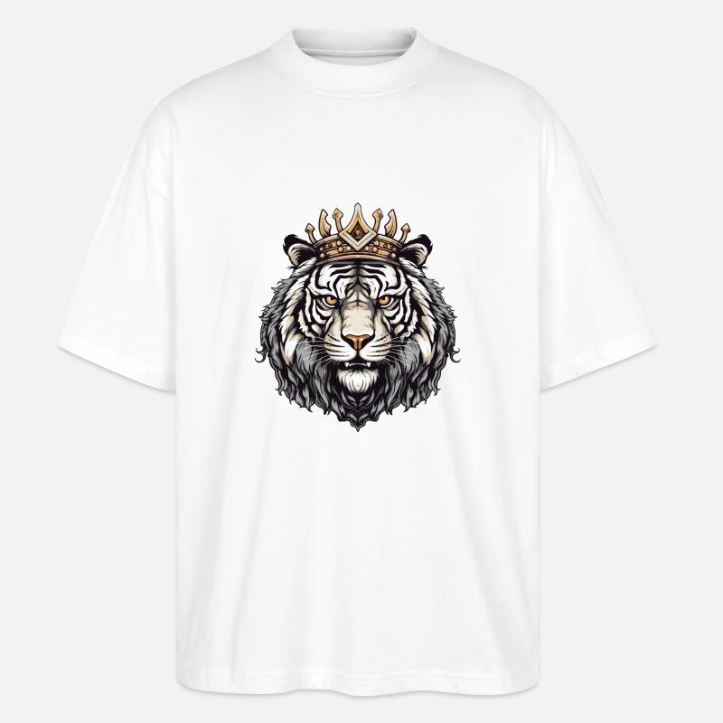 Tiger Krone Tier - Stanley/Stella Oversized Unisex Bio T-Shirt Blaster 2.0 - Weiß