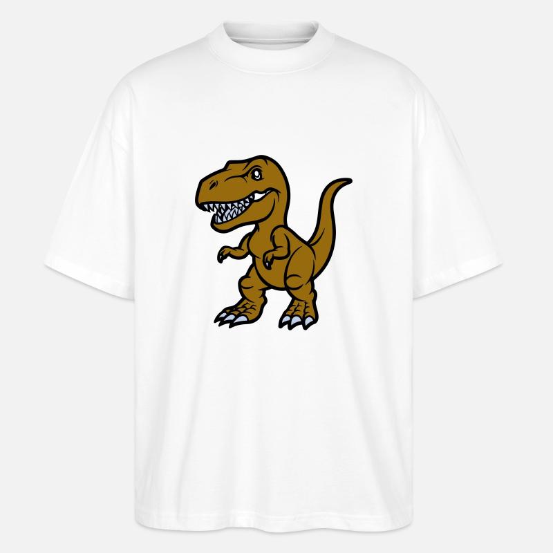 T Rex Comic - Stanley/Stella Oversized Unisex Bio T-Shirt Blaster 2.0 - Weiß