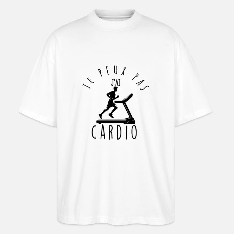 Je peux pas, j'ai cardio. - T-shirt bio Blaster 2.0 coupe oversize Stanley/Stella Unisexe - blanc