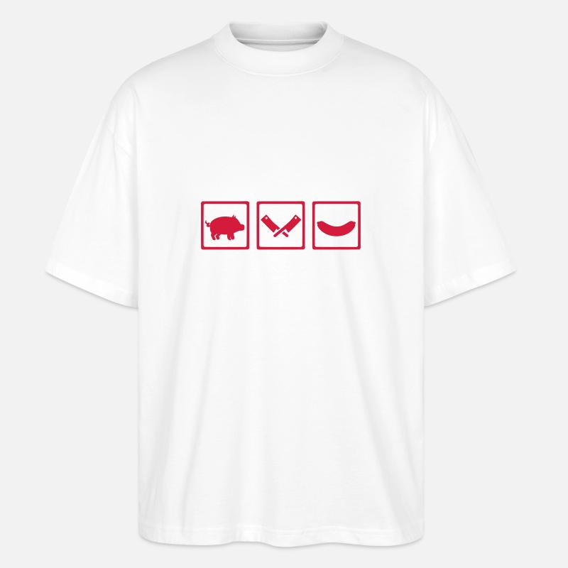 Fleischer - Stanley/Stella Oversized Unisex Bio T-Shirt Blaster 2.0 - Weiß