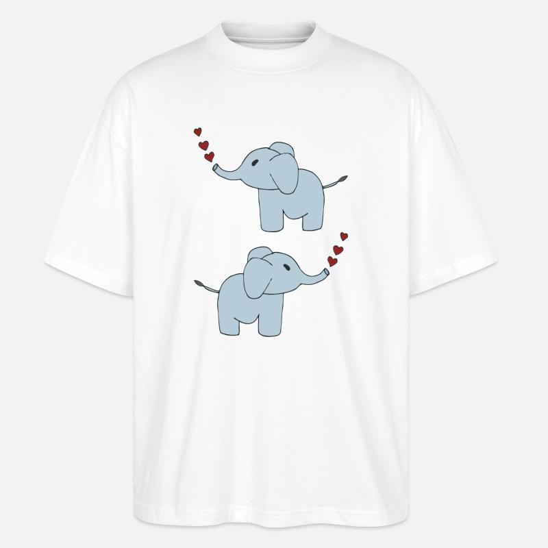 elefanten doppelt - Stanley/Stella Oversized Unisex Bio T-Shirt Blaster 2.0 - Weiß