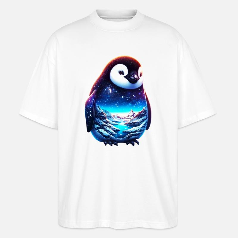 Pingouin - T-shirt bio Blaster 2.0 coupe oversize Stanley/Stella Unisexe - blanc