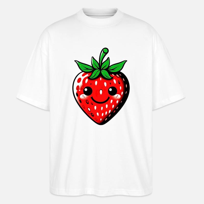 Erdbeeren Erdbeeren - Stanley/Stella Oversized Unisex Bio T-Shirt Blaster 2.0 - Weiß