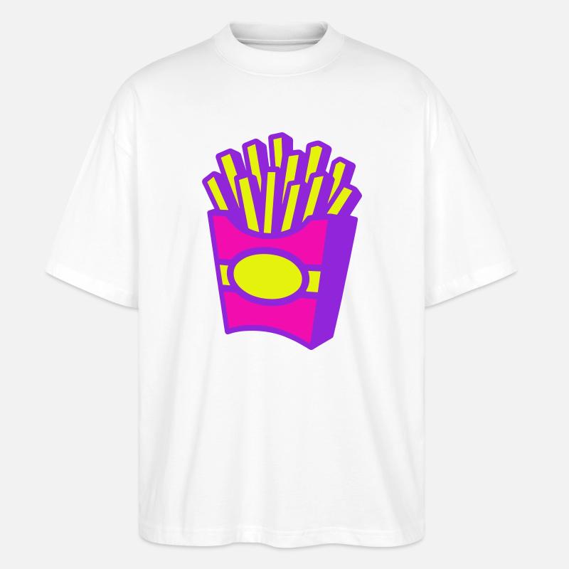 Frites Pop Art - T-shirt bio Blaster 2.0 coupe oversize Stanley/Stella Unisexe - blanc